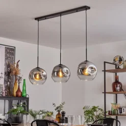 Suspension Verre Fumé-hofstein Ripoll Suspension Noir, 3 lumières