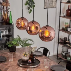 hofstein Ripoll Suspension Noir, 3 lumières