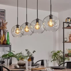 hofstein Ripoll Suspension Noir, 4 lumières