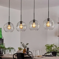 hofstein Ripoll Suspension Noir, 4 lumières