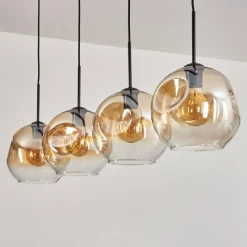 hofstein Ripoll Suspension Noir, 4 lumières