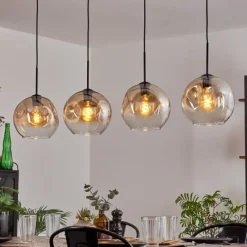 hofstein Ripoll Suspension Noir, 4 lumières