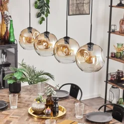 hofstein Ripoll Suspension Noir, 4 lumières