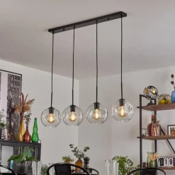 hofstein Ripoll Suspension Noir, 4 lumières