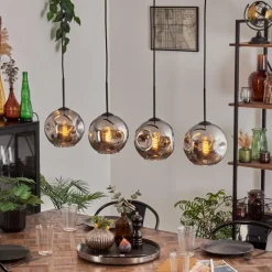 hofstein Ripoll Suspension Noir, 4 lumières