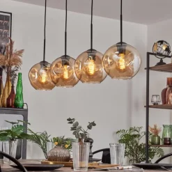 hofstein Ripoll Suspension Noir, 4 lumières