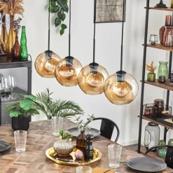 hofstein Ripoll Suspension Noir, 4 lumières