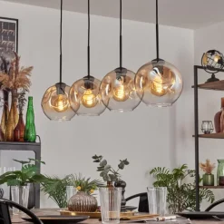 hofstein Ripoll Suspension Noir, 4 lumières