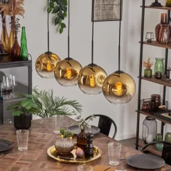 hofstein Ripoll Suspension Noir, 4 lumières