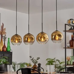 hofstein Ripoll Suspension Noir, 4 lumières