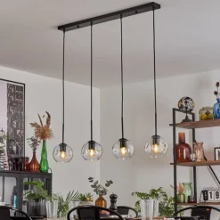 hofstein Ripoll Suspension Noir, 4 lumières