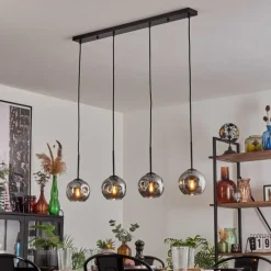 hofstein Ripoll Suspension Noir, 4 lumières