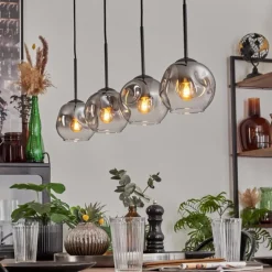 hofstein Ripoll Suspension Noir, 4 lumières