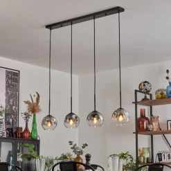 hofstein Ripoll Suspension Noir, 4 lumières