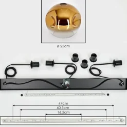 hofstein Ripoll Suspension Or, Clair, 3 lumières