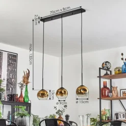 hofstein Ripoll Suspension Or, Clair, 3 lumières