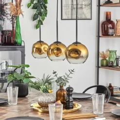 hofstein Ripoll Suspension Or, Clair, 3 lumières