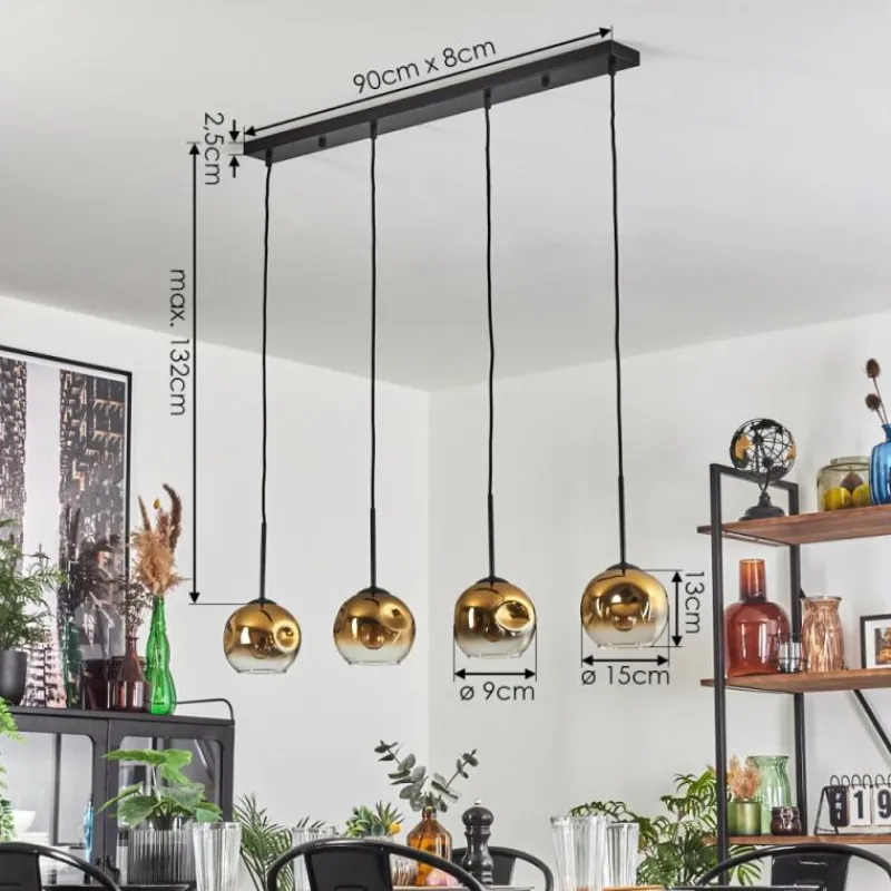 hofstein Ripoll Suspension Or, Clair, 4 lumières