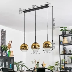 hofstein Ripoll Suspension Or, Clair, 3 lumières