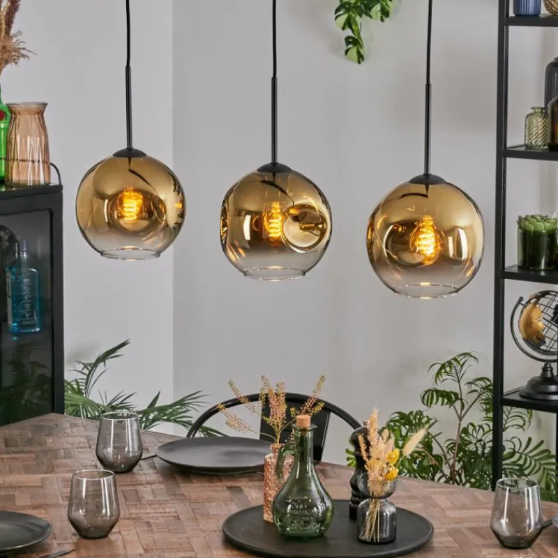 hofstein Ripoll Suspension Or, Clair, 3 lumières