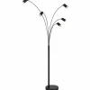 Luminaires Globo Lighting Robby Lampadaire Noir, 5 lumières* Lampadaires Et Lampes Sur Pied