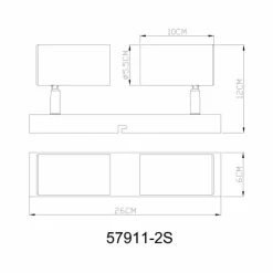 Luminaires Globo Lighting Robby Plafonnier, Spot de plafond, Applique murale, Spot mural Chrome, Noir, 2 lumières* Spots Et Projecteurs