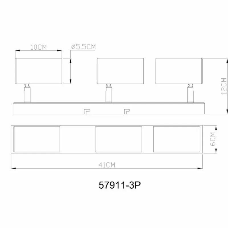 Luminaires Globo Lighting Robby Plafonnier, Spot de plafond, Applique murale, Spot mural Rose, 3 lumières* Spots Et Projecteurs
