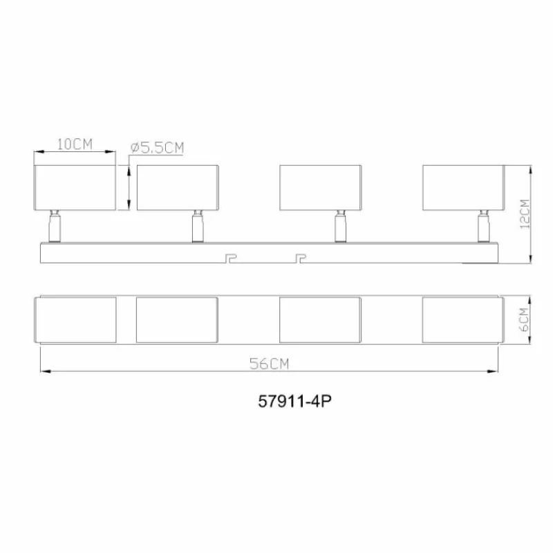 Luminaires Globo Lighting Robby Plafonnier, Spot de plafond, Applique murale, Spot mural Rose, 4 lumières* Spots Et Projecteurs