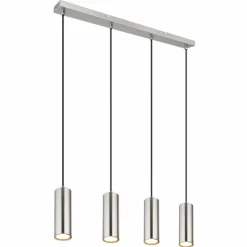 Luminaires Globo Lighting Robby Suspension Nickel mat, 4 lumières* Suspensions