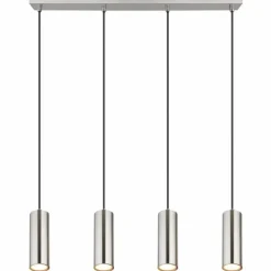 Luminaires Globo Lighting Robby Suspension Nickel mat, 4 lumières* Suspensions