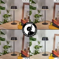 hofstein Romdrup Lampe de table d'extérieur, Lampe à poser LED Noir, 1 lumière