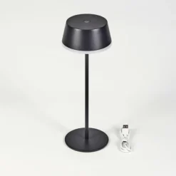 hofstein Romdrup Lampe de table d'extérieur, Lampe à poser LED Noir, 1 lumière