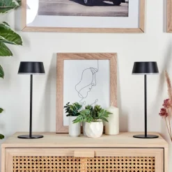 hofstein Romdrup Lampe de table d'extérieur, Lampe à poser LED Noir, 1 lumière