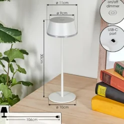 hofstein Romdrup Lampe de table d'extérieur, Lampe à poser LED Blanc, 1 lumière