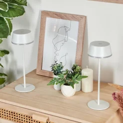 hofstein Romdrup Lampe de table d'extérieur, Lampe à poser LED Blanc, 1 lumière