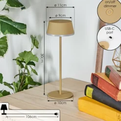 hofstein Romdrup Lampe de table d'extérieur, Lampe à poser LED Sable, 1 lumière