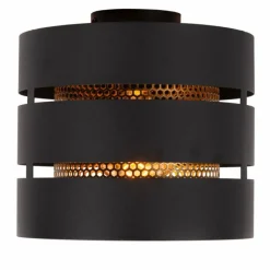Lampes Dorées-Luminaires Lucide ROSAS Plafonnier Noir, 1 lumière