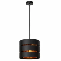 Lampes Dorées-Luminaires Lucide ROSAS Suspension Noir, 1 lumière