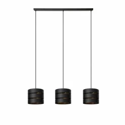 Lampes Dorées-Luminaires Lucide ROSAS Suspension Noir, 3 lumières