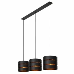 Lampes Dorées-Luminaires Lucide ROSAS Suspension Noir, 3 lumières