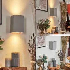 hofstein Rurup Luminaire Up & Down, Applique murale Gris, Argenté, 2 lumières