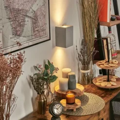 hofstein Rurup Luminaire Up & Down, Applique murale Gris, Argenté, 2 lumières