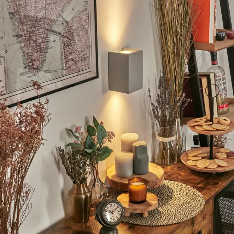 hofstein Rurup Luminaire Up & Down, Applique murale Gris, Argenté, 2 lumières