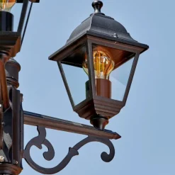 Luminaires Rustiques-hofstein Réverbère Murto Noir, 3 lumières