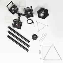 hofstein Réverbère Trosa Noir, 3 lumières