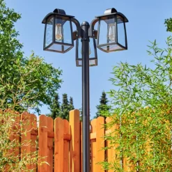 hofstein Réverbère Trosa Noir, 3 lumières