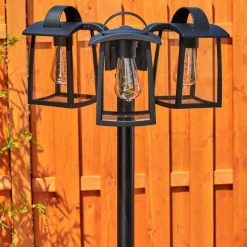 hofstein Réverbère Trosa Noir, 3 lumières