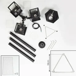 hofstein Réverbère Trosa Noir, 3 lumières