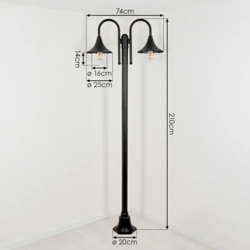 Luminaires Rustiques-hofstein Réverbère Wissembourg Noir, 2 lumières
