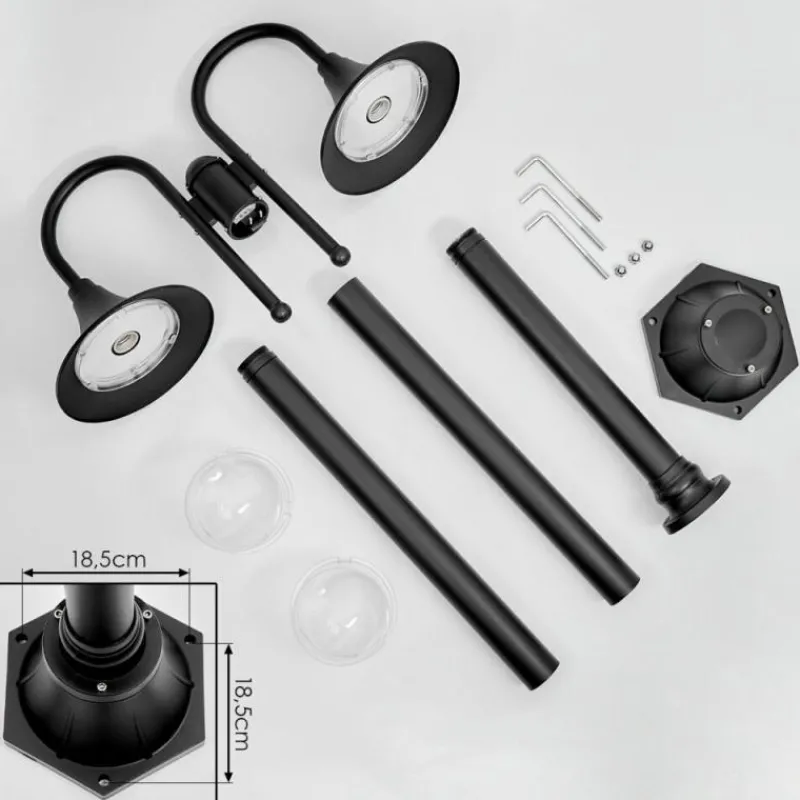 Luminaires Rustiques-hofstein Réverbère Wissembourg Noir, 2 lumières